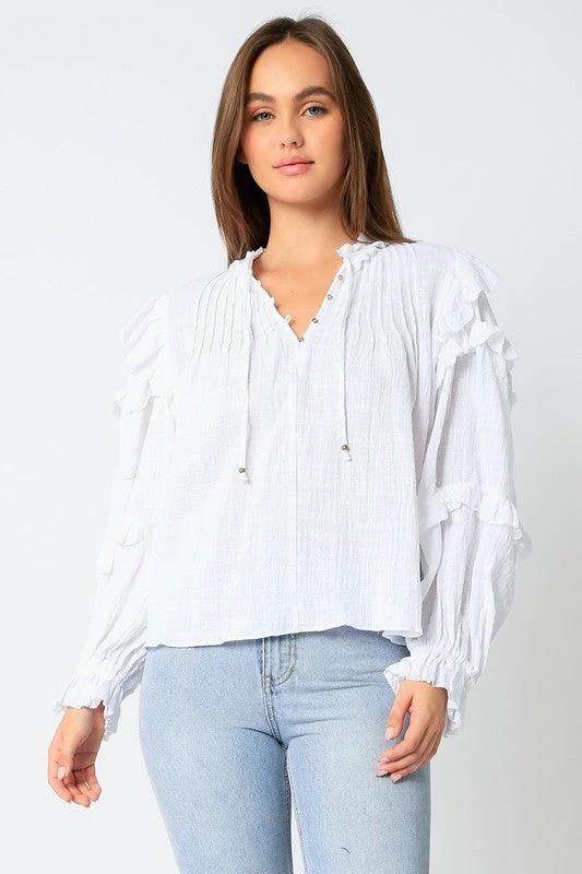 Blusa Olivaceous Mangas Largas Lisa P/ Damas by Olivaceous