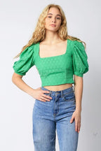 Blusa Olivaceous Mangas Cortas Lisa P/ Damas by Olivaceous