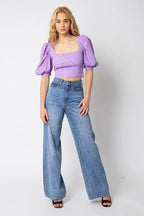 Blusa Olivaceous Mangas Cortas Lisa P/ Damas by Olivaceous