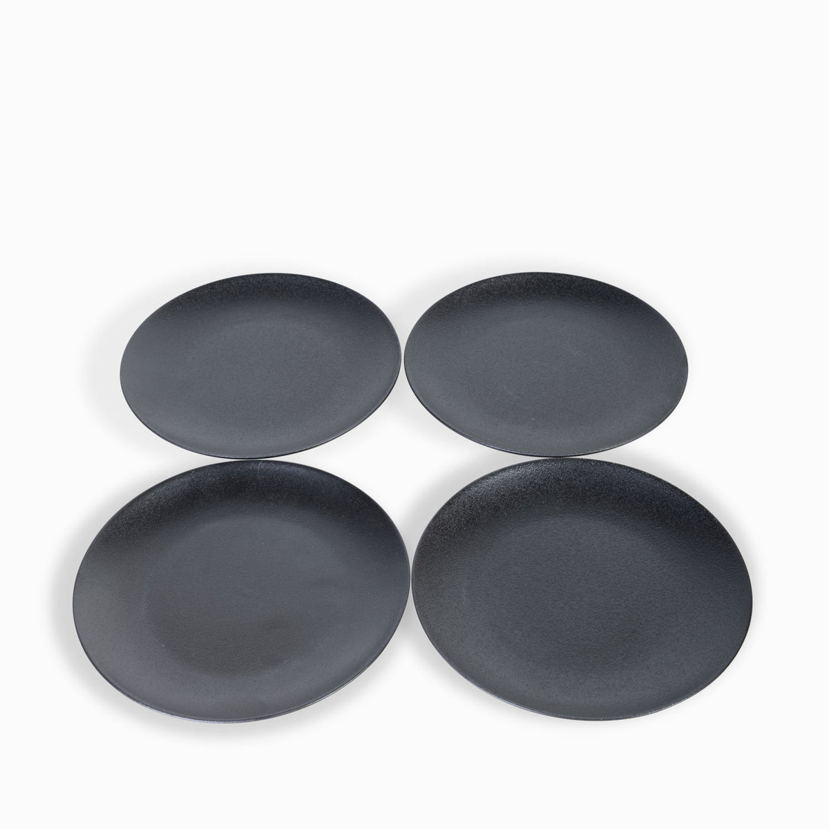 Plato mediano negro mate set x4