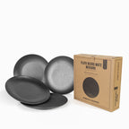 Plato mediano negro mate set x4