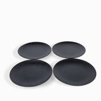 Plato principal negro mate 26cm set x4