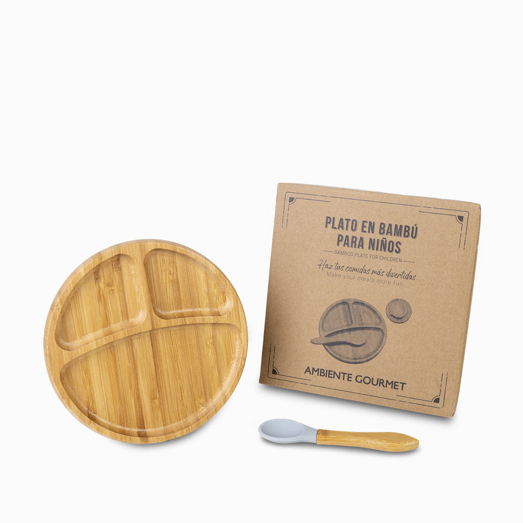 Plato para niños en bambu