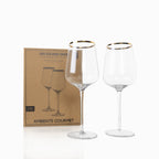 Copa vega borde dorado en cristal 750 ml setx2