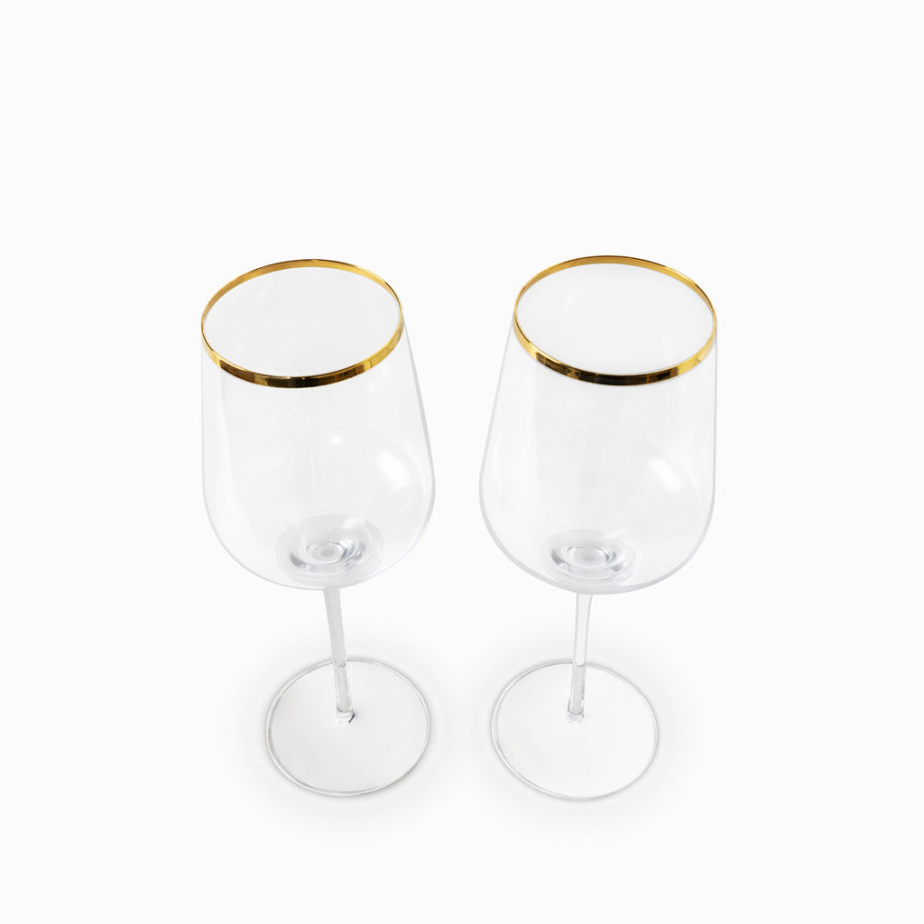 Copa vega borde dorado en cristal 750 ml setx2