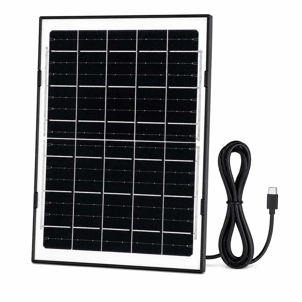 Panel Solar USB-C Para Cámaras y Dispositivos Electrónicos