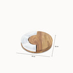 Set para quesos acacia con recipientes de cerámica 7 piezas