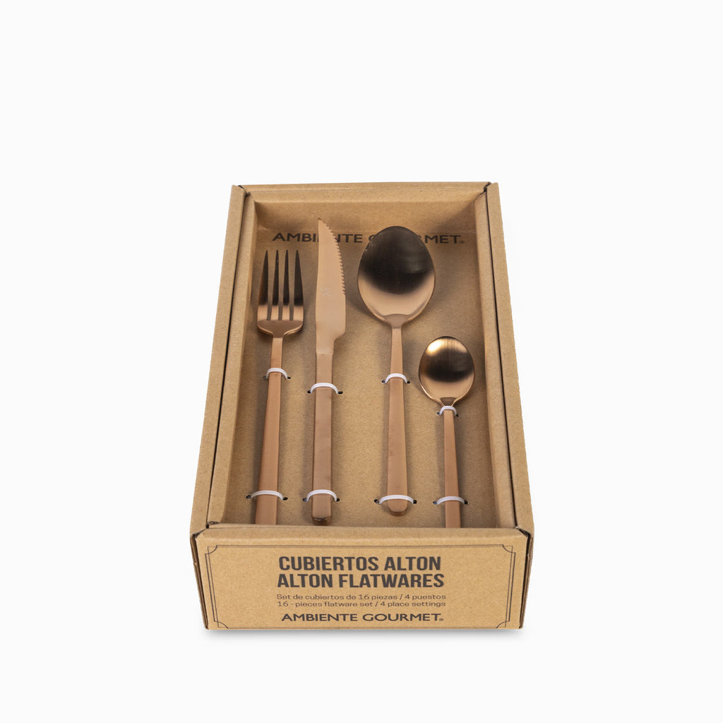 Cubiertos Alton copper set x16