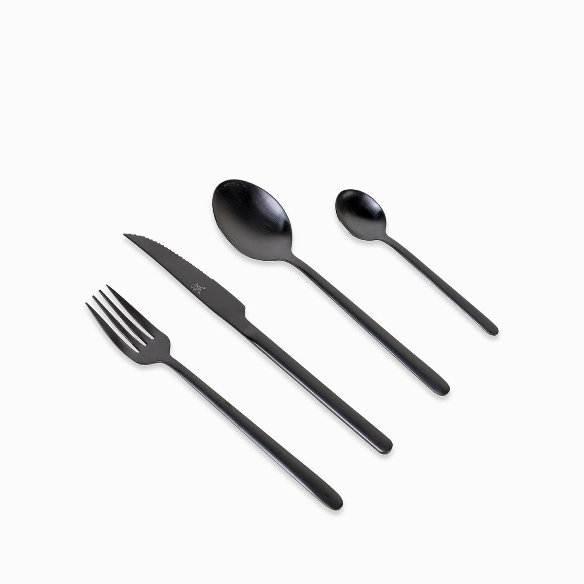 Cubiertos Alton negro mate set x16
