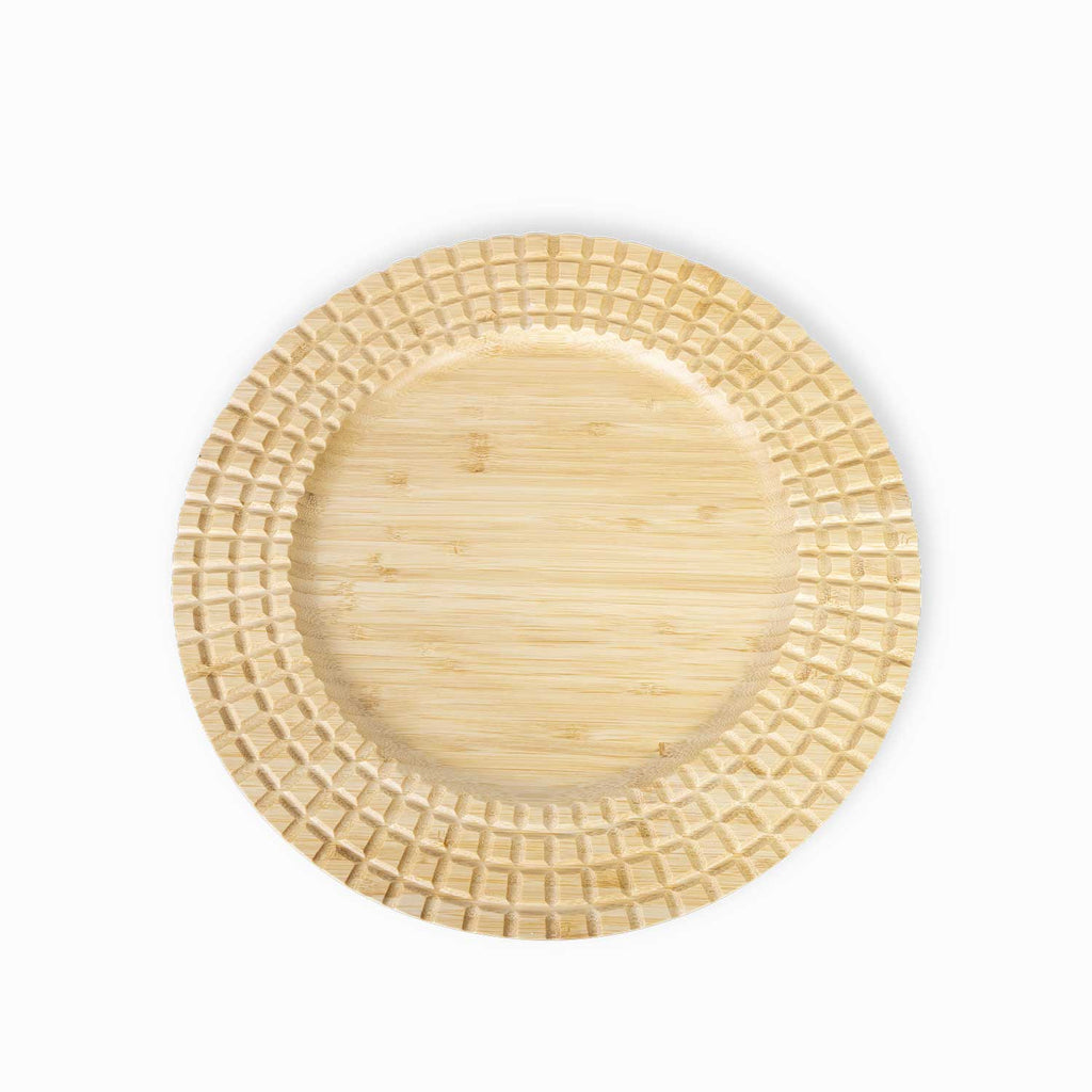 Plato base en bambu cubos 32cm