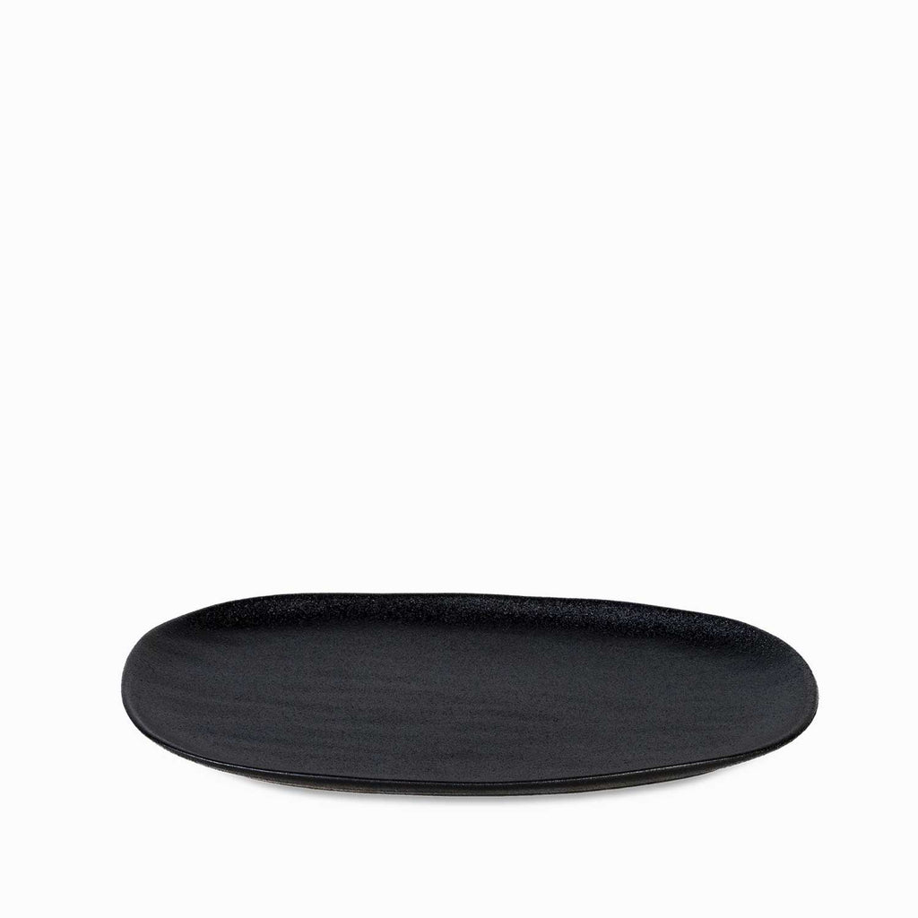 Bandeja oval negro mate 30cm
