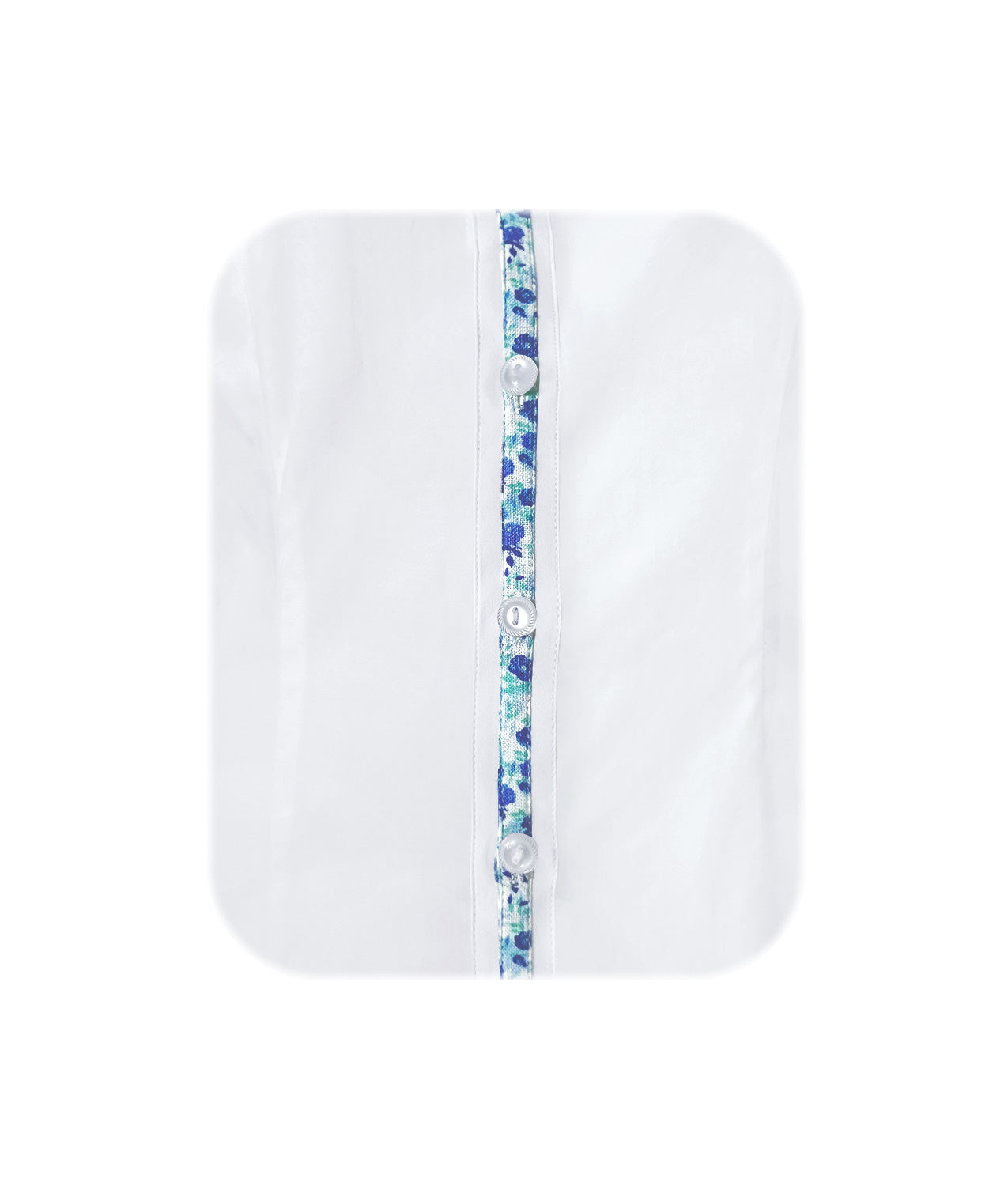 Camisa Blusa Azul Blanca Estampada Con Flores Mujer Talla XS a 10XL