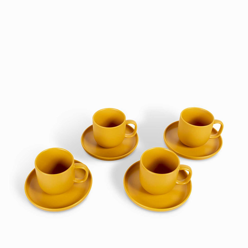 Pocillo y plato puebla 350ml setx4