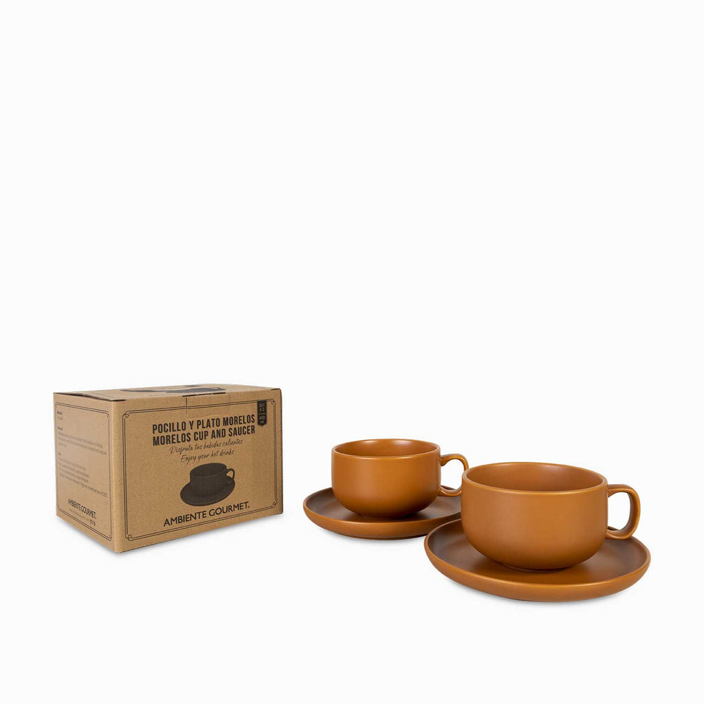 Pocillo y plato morelos 400ml setx2