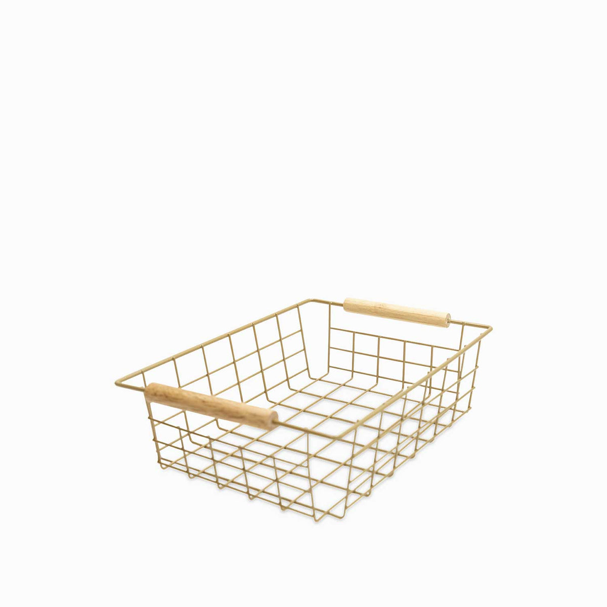 Canasta rectangular con asas madera