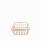 Canasta rectangular con asas madera