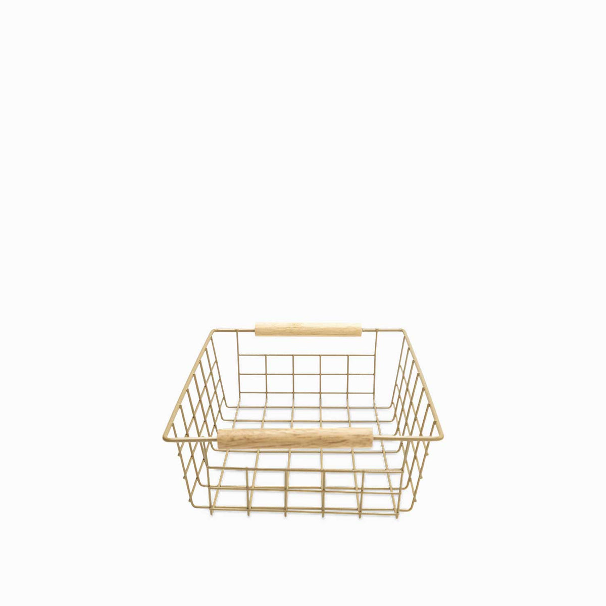 Canasta rectangular con asas madera