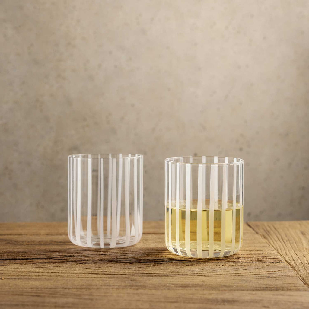 Vaso líneas blancas 360ml setx2
