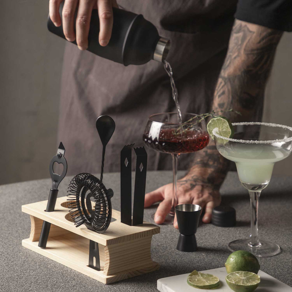 Set cocteles negro setx6