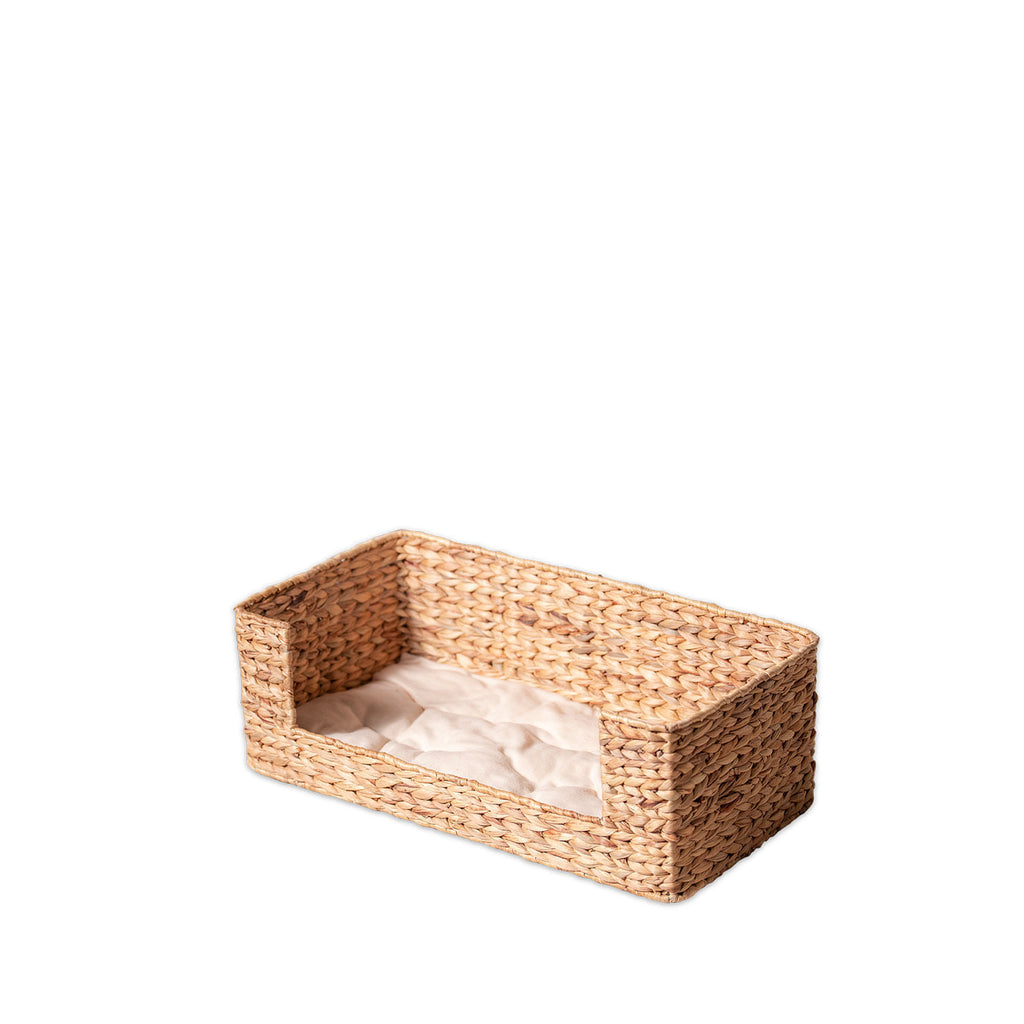 Cama para mascotas rectangular en jacinto de agua l 70x36x24cm