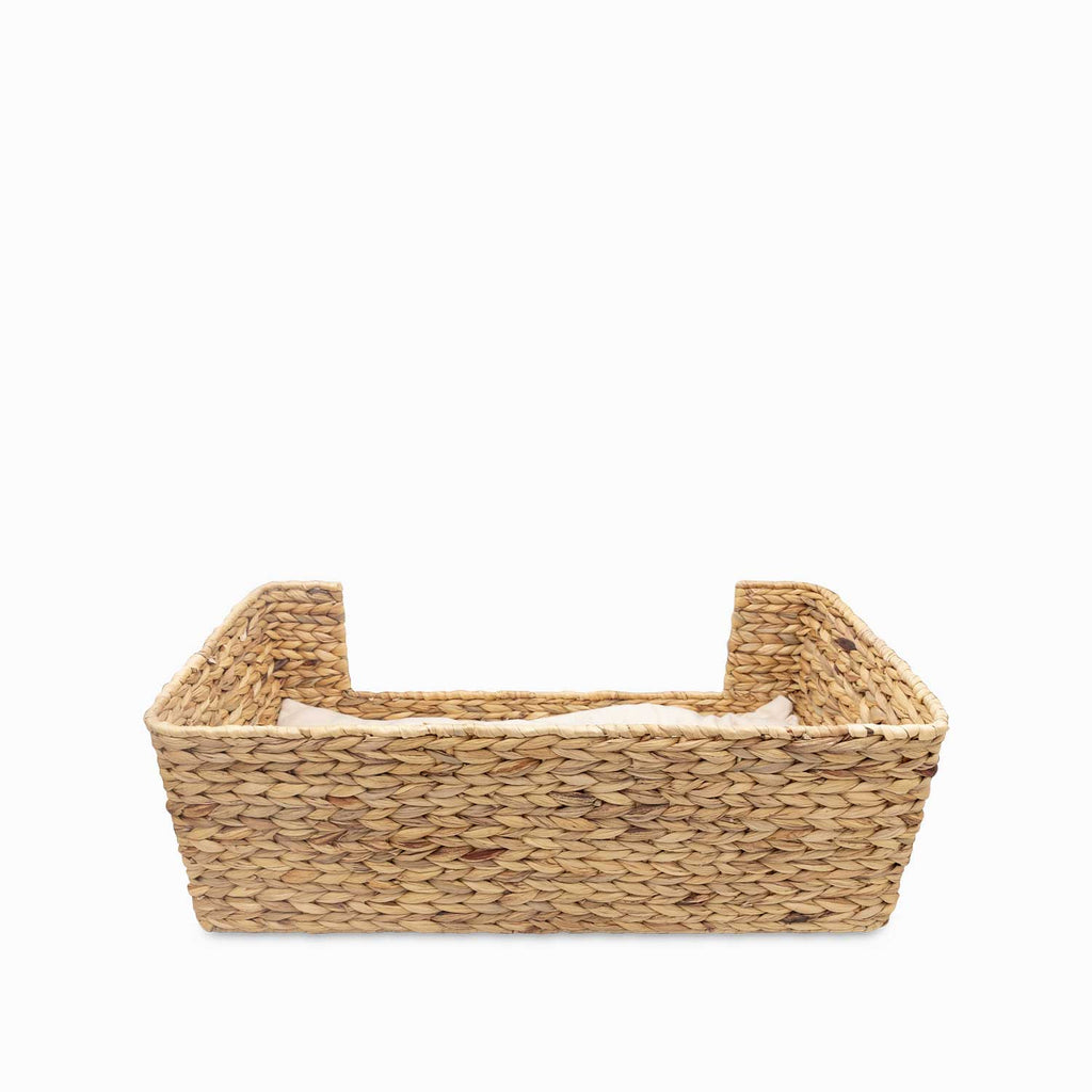 Cama para mascotas rectangular en jacinto de agua l 70x36x24cm