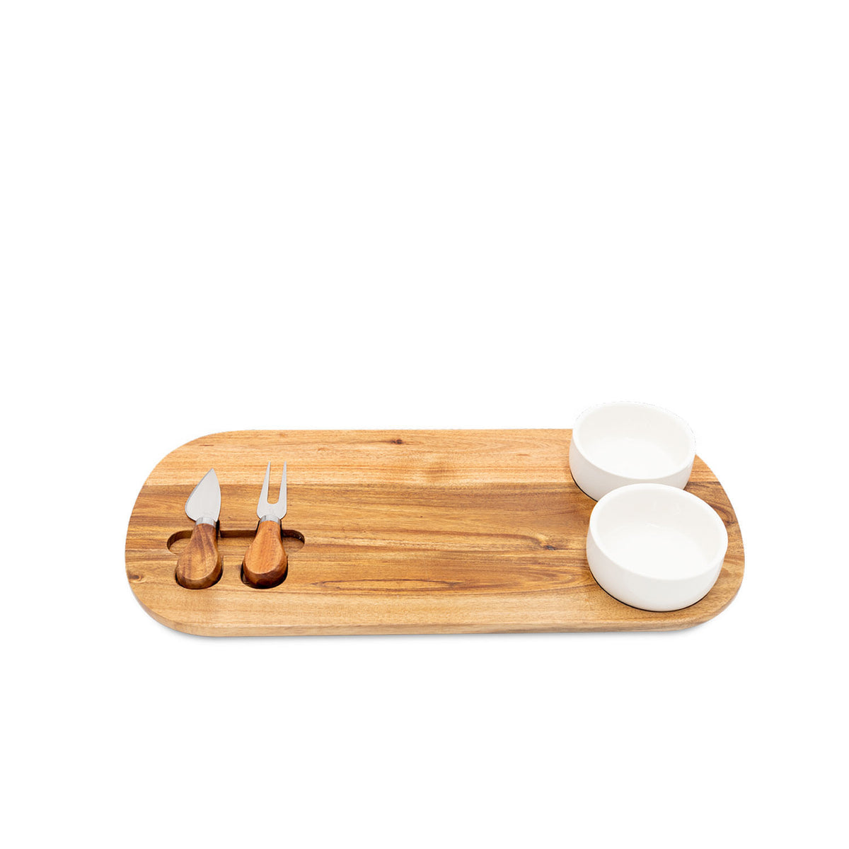 Set de tabla para queso con salseras 5 piezas