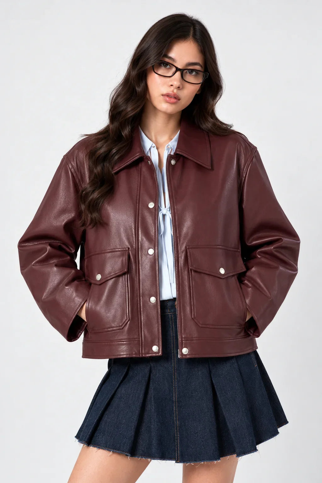 24 CHAQUETA CORTA EFECTO PIEL IRIEL ONE.