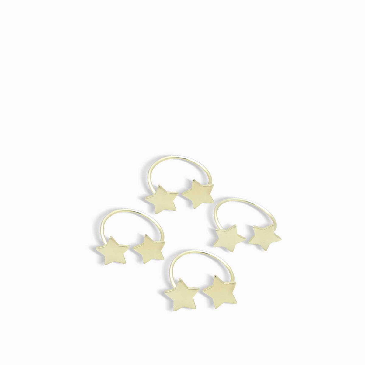 Aros de servilletas estrellas dorado setx4