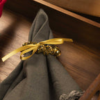 Aros de servilletas campanas dorado setx4