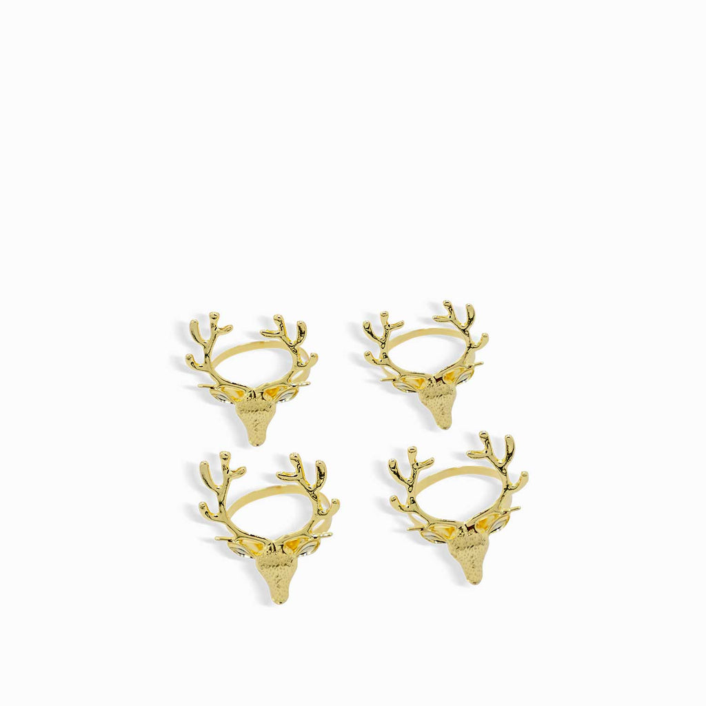 Aros de servilletas reno dorado setx4