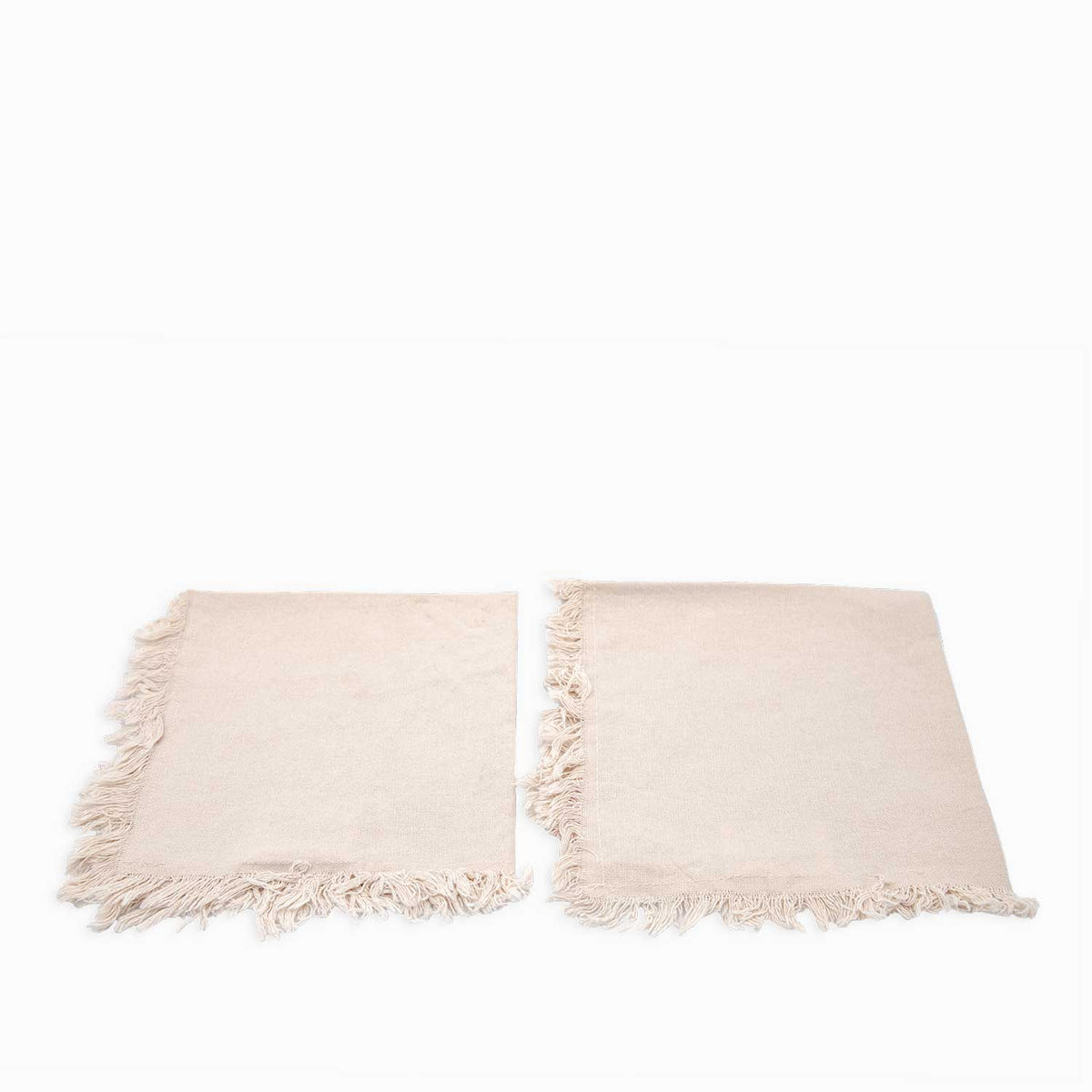Servilletas de tela flecos beige setx2
