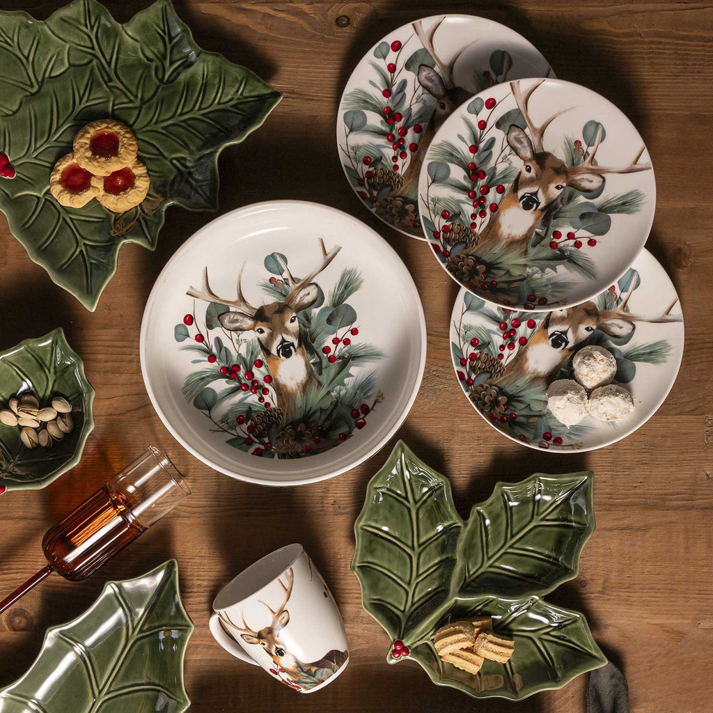Plato mediano navidad silvestre 20cm setx4