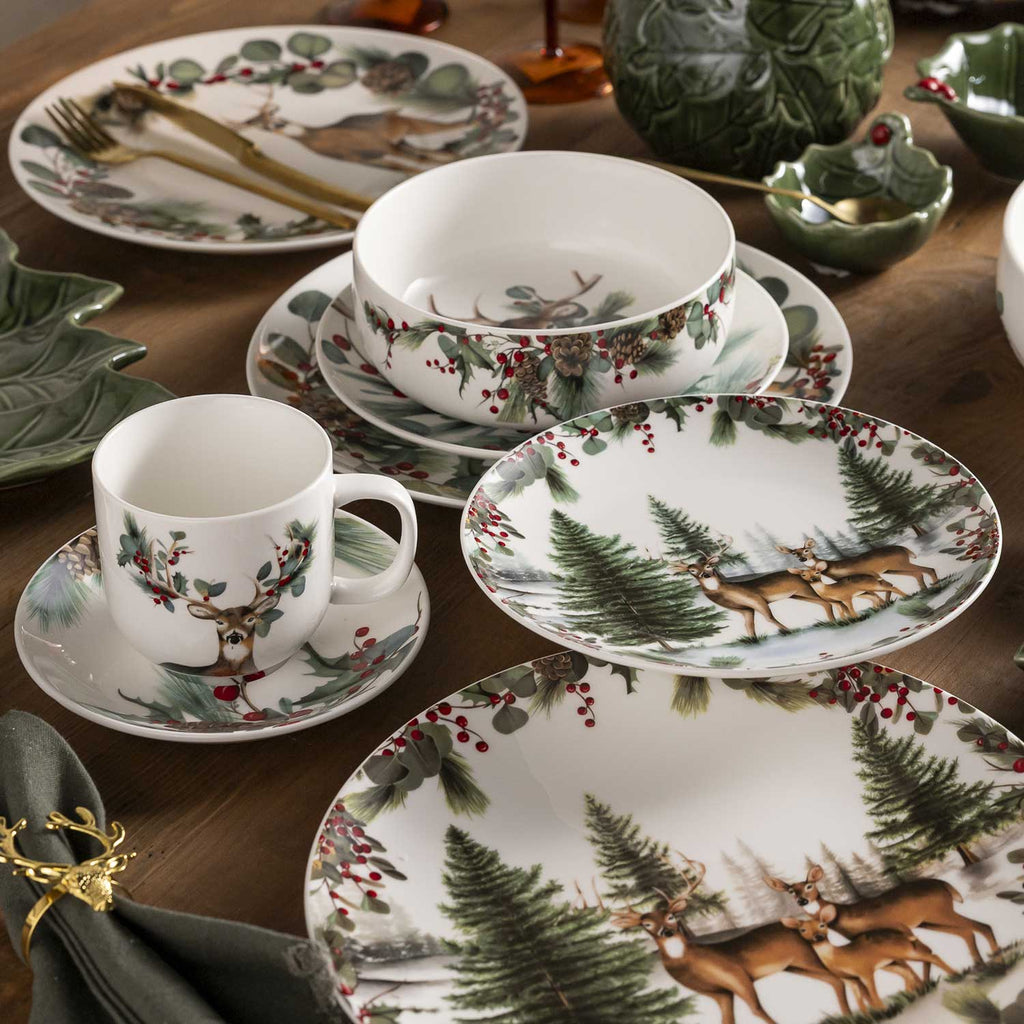 Plato principal navidad silvestre 25cm setx4