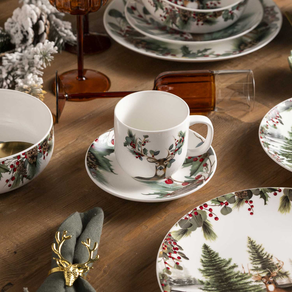 Pocillo y plato navidad Silvestre setx4