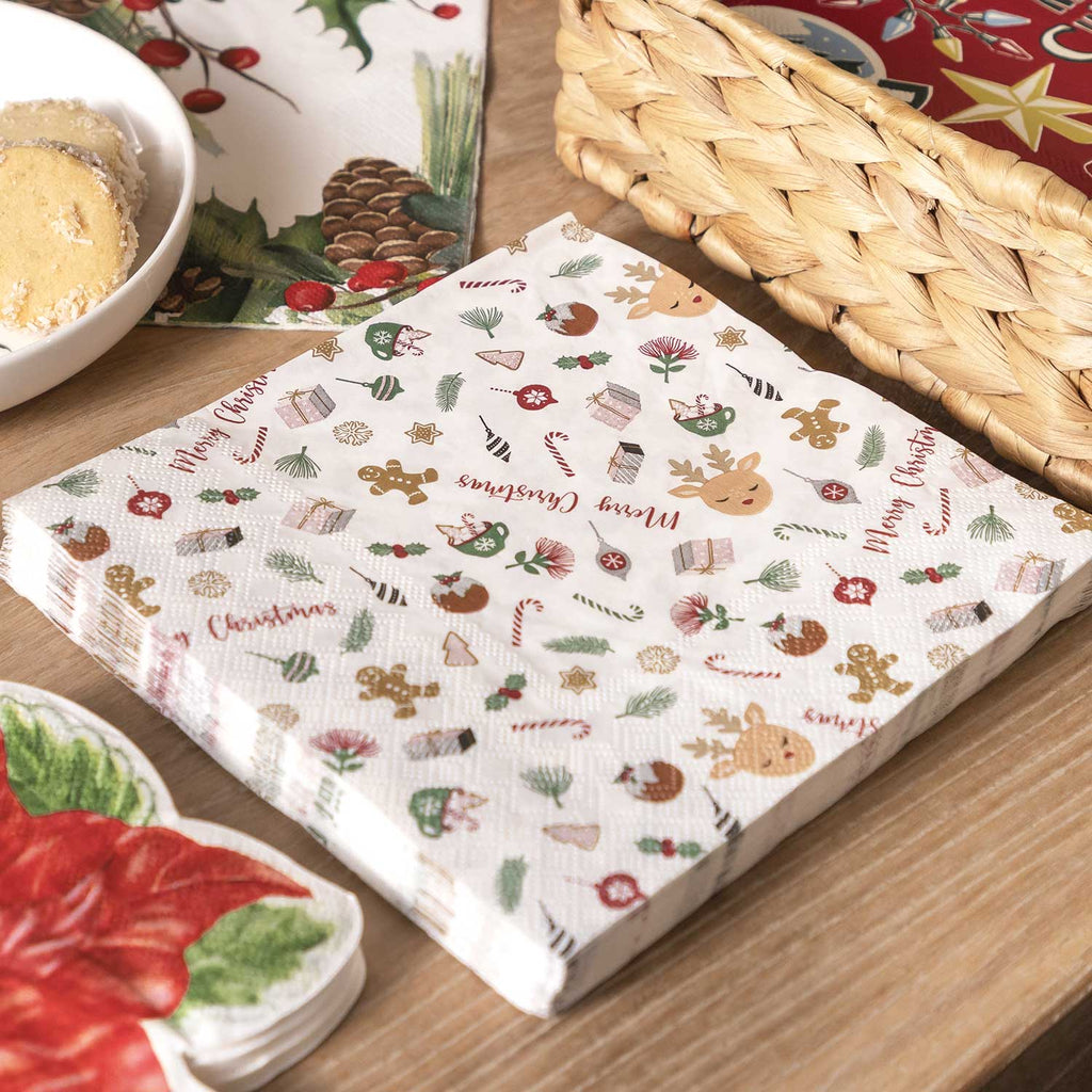 Servilletas mini print navidad