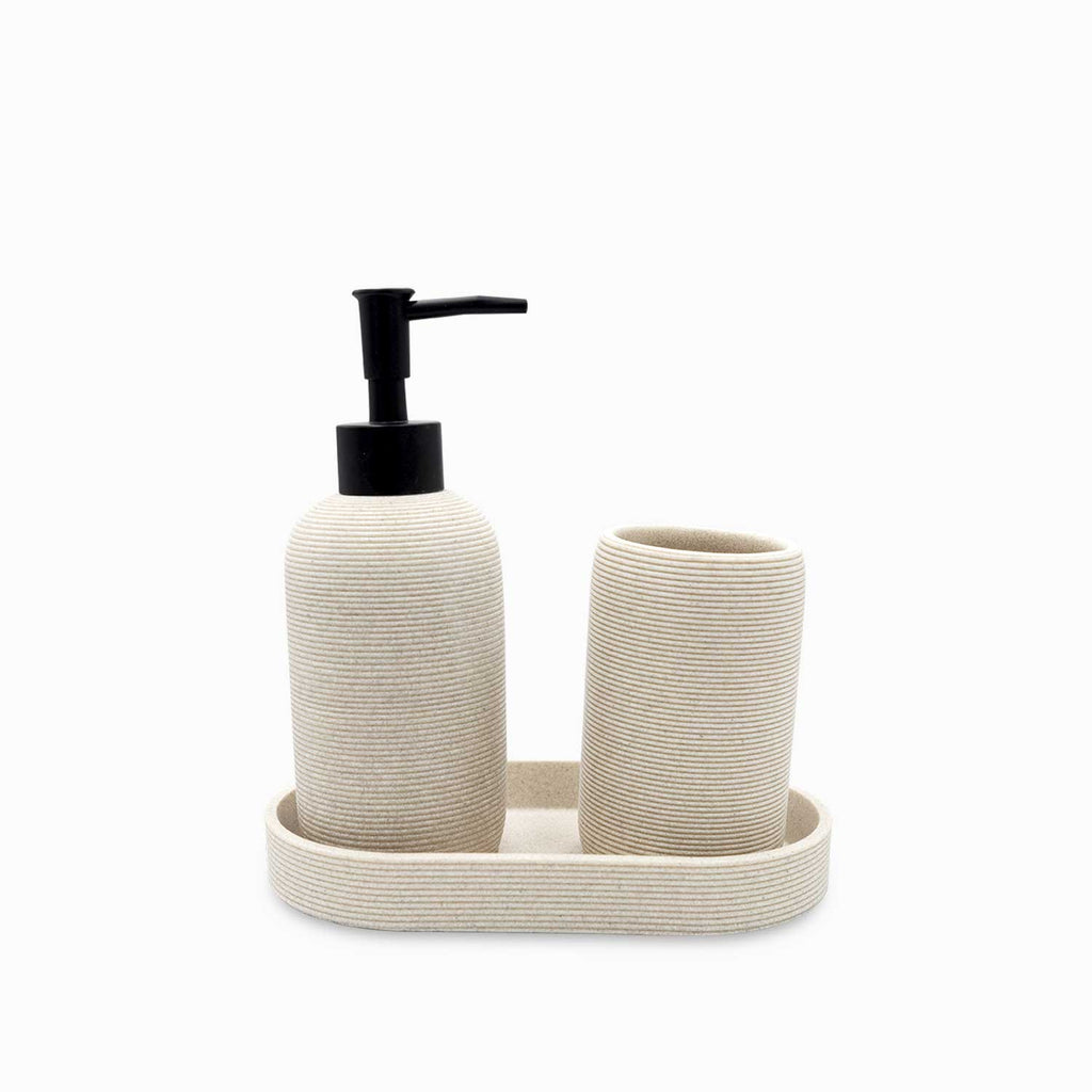 Set baño piedra gris