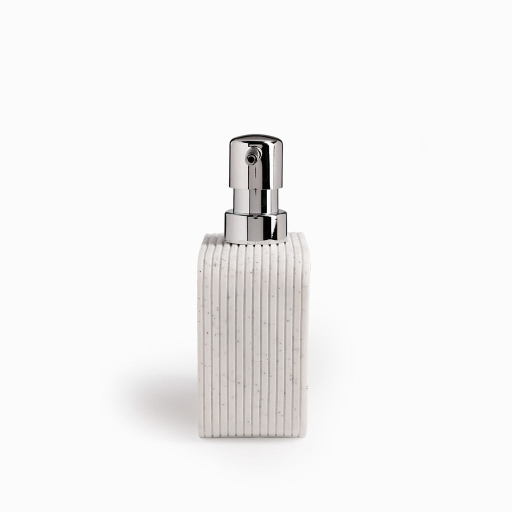 Dispensador de jabón madera y blanco