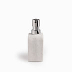Dispensador de jabón madera y blanco