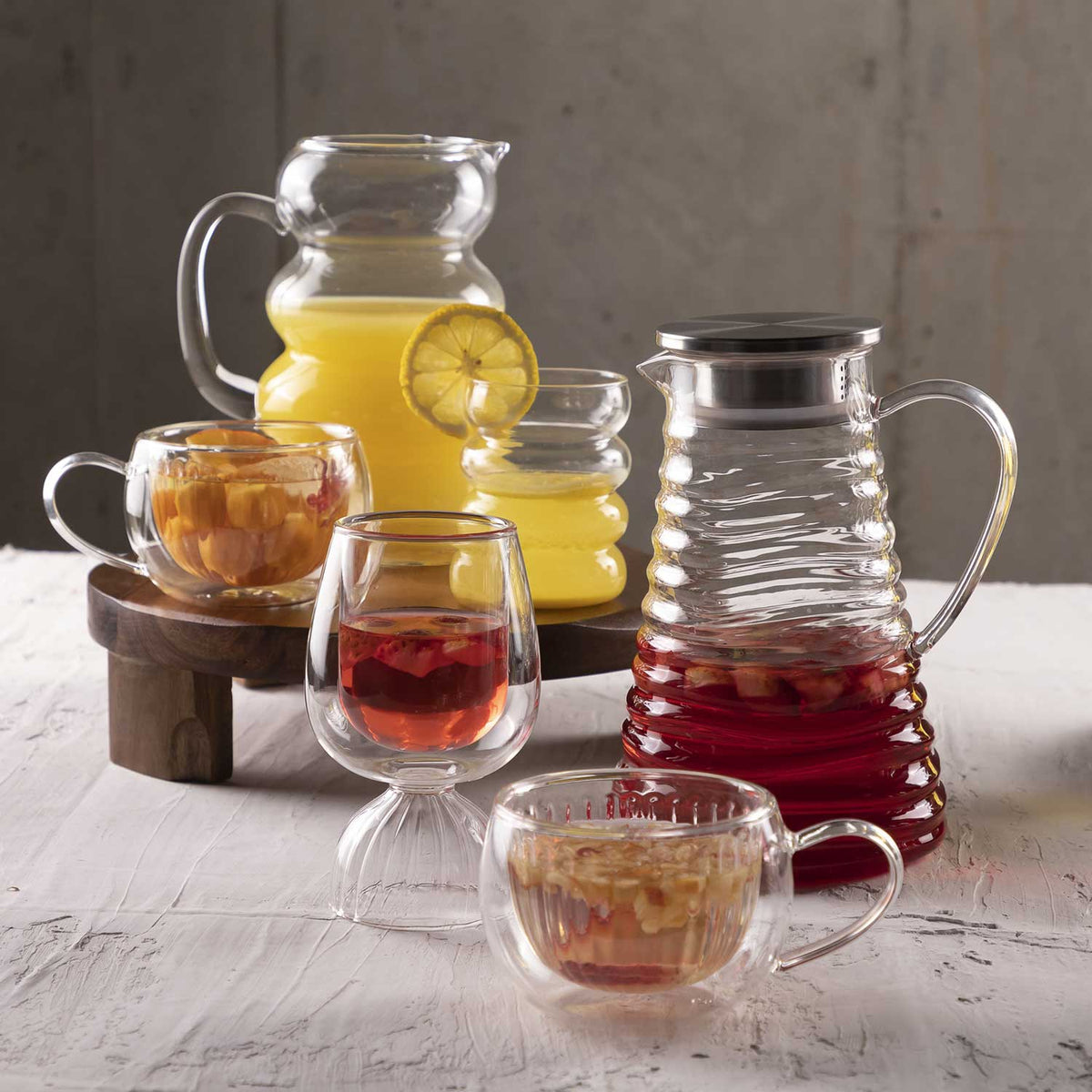 Mug doble pared rayas 250ml setx2