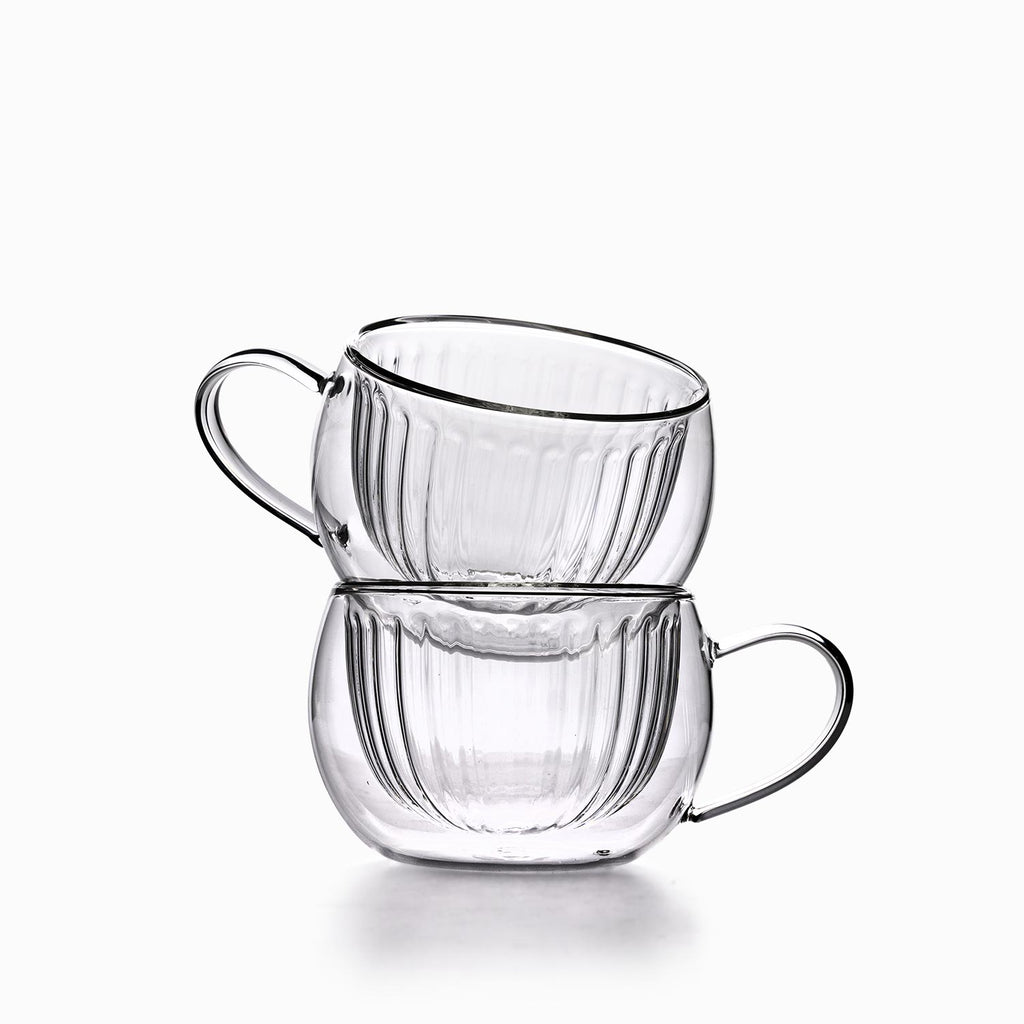 Mug doble pared rayas 250ml setx2
