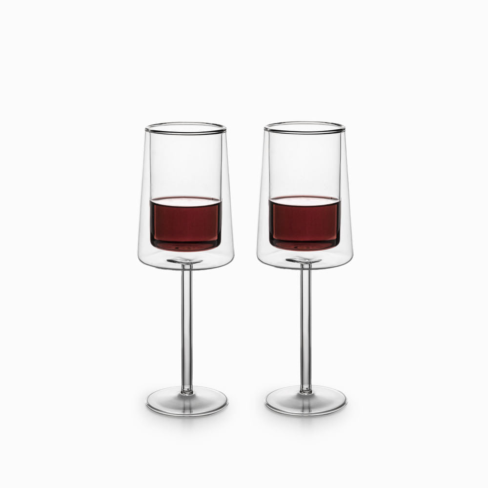 Copa doble pared cuadrado 300ml setx2