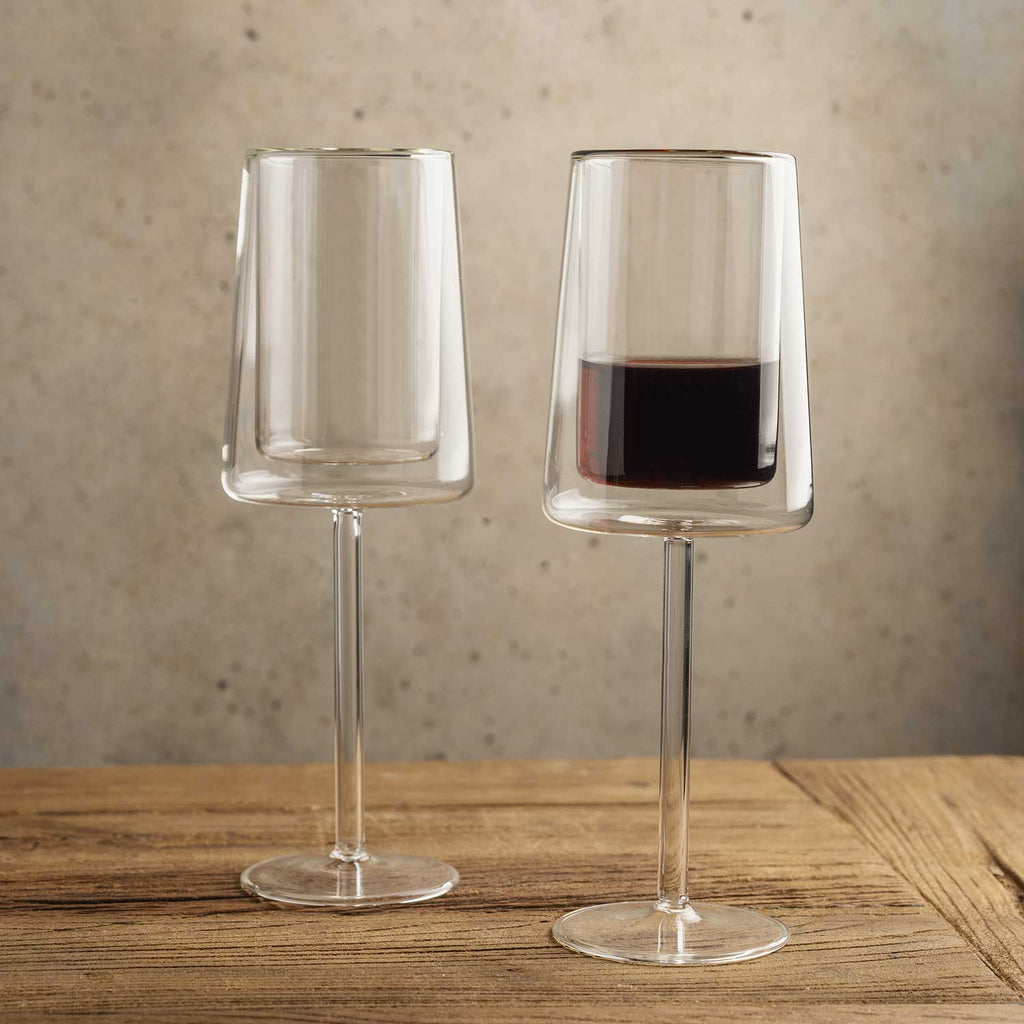 Copa doble pared cuadrado 300ml setx2