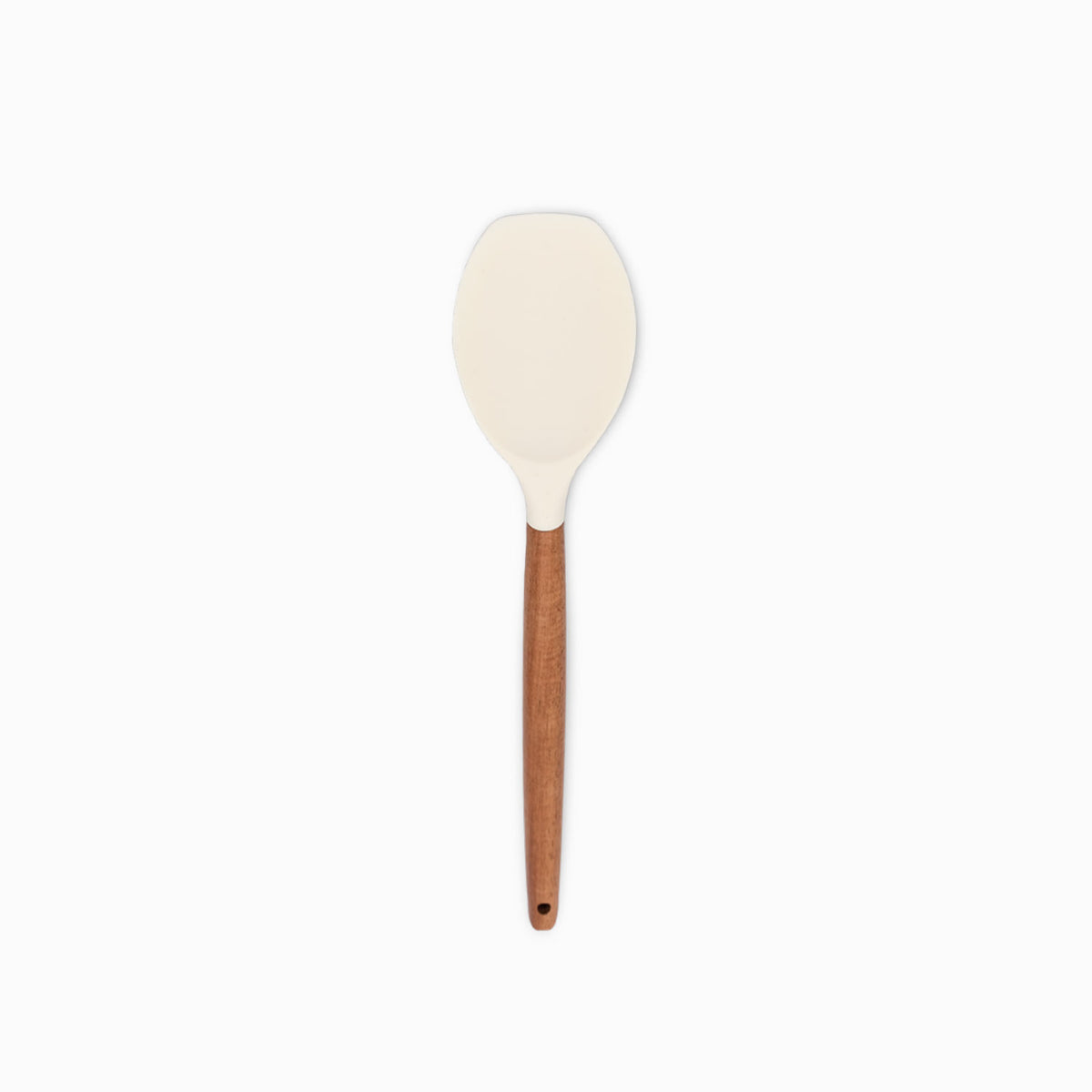 Cuchara plana silicona acacia blanco