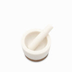 Mortero mármol base madera 14 cm