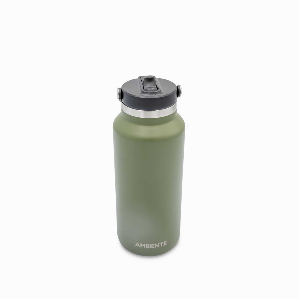 Termo doble pared verde con pitillo 1240ml