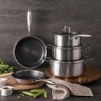 Set de ollas acero inoxidable 8pcs