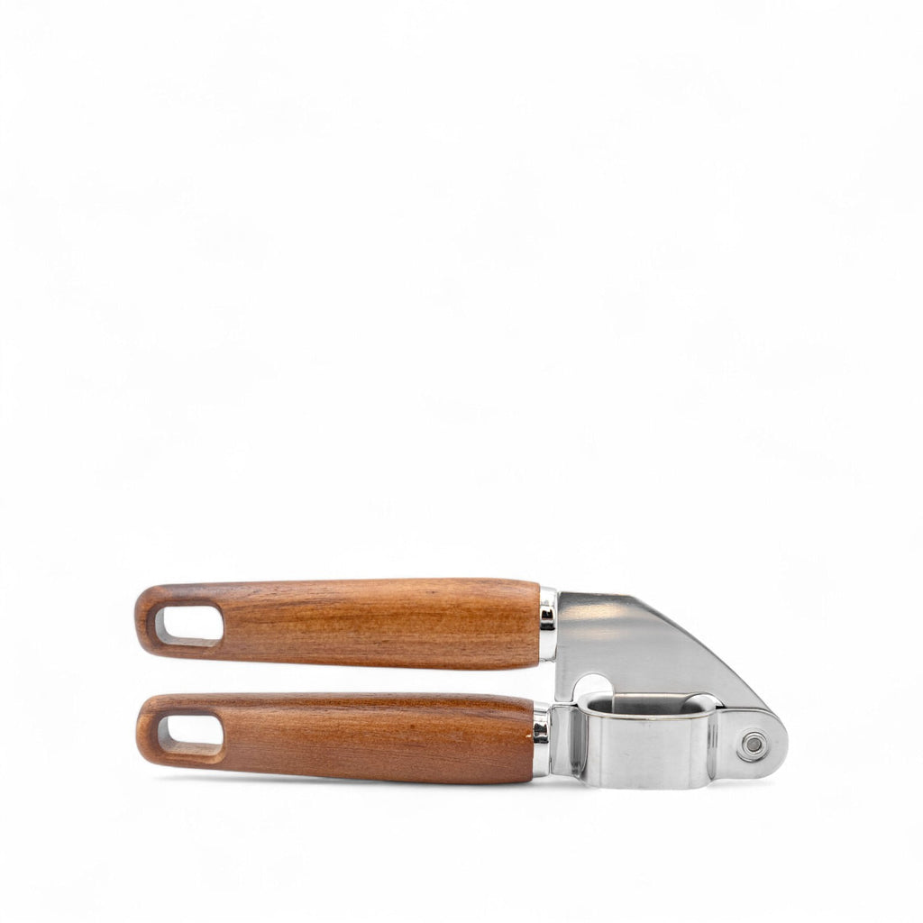Prensador ajo mango acacia