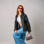 26 CHAQUETA CONTRASTE EFECTO PIEL 8762.
