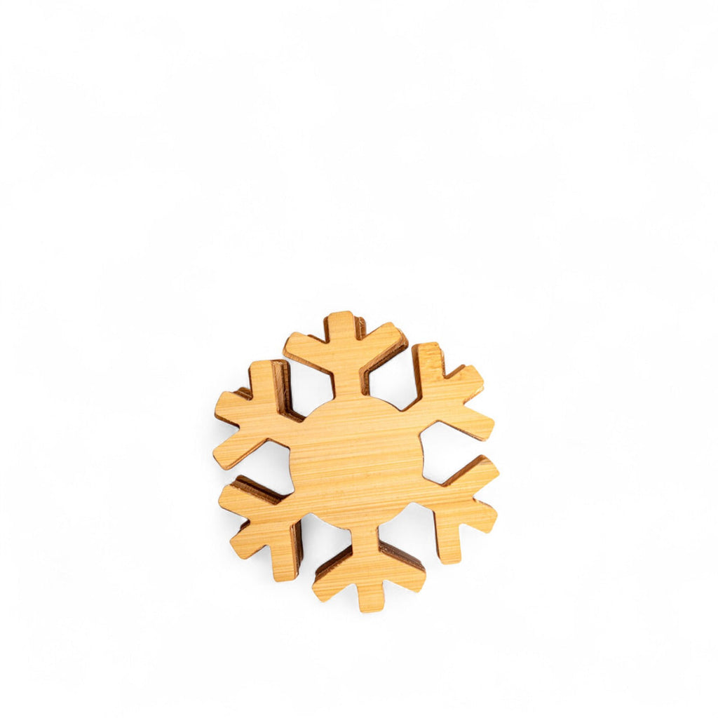 Portavasos snowflake en bambú setx5