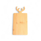 Tabla rectangular cachos reno en bambú 40x20cm